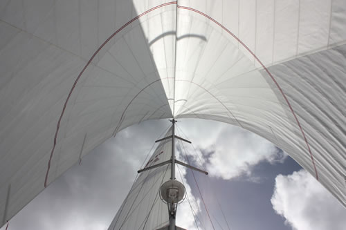 Simbo Rig from the foredeck, W. coast Sweden